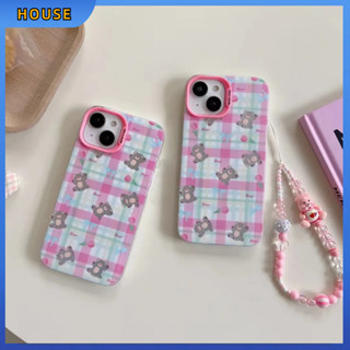 💲คูปองเคลม💲เคสไอโ case for iphone 11 12 หมีมีโซ่ เคส 14 13 12 11 pro max ชุบ การป้องกันเต็มรูปแบบ ป้องกันการตก