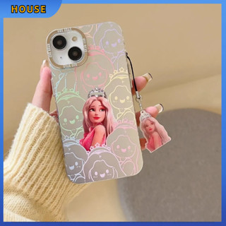 💲คูปองเคลม💲เคสไอโ case for iphone 11 12 มงกุฎตุ๊กตาบาร์บี้ สวมโซ่ เคส 14 13 12 11 pro max ชุบ ป้องกันรอยขีดข่วน