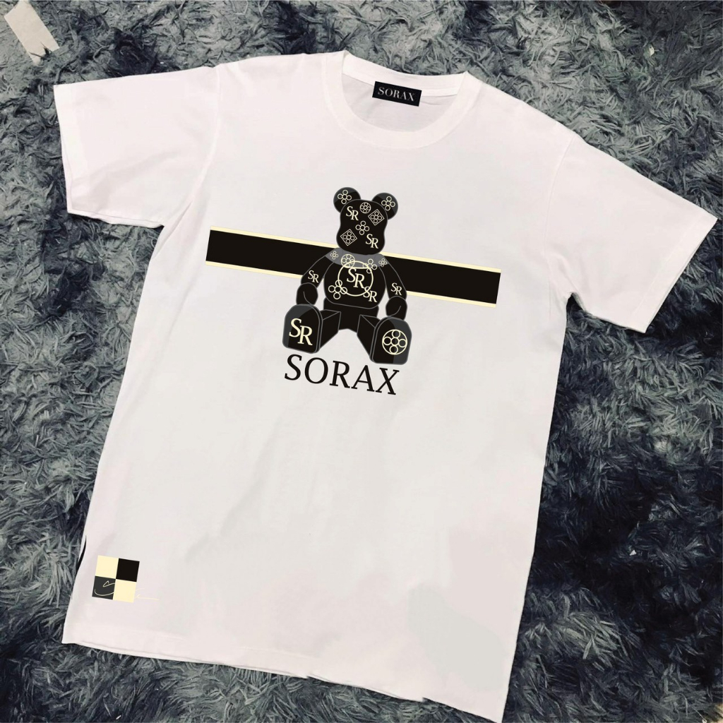 (พร้อมส่ง)เสื้อยืด SORAX Black Cross Bear ผ้า Cotton เกรดส่งออก S22