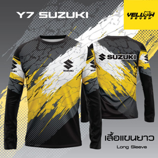 Y7 เสื้อซิ่ง SUZUKI แขนสั้น แขนยาว คอกลม คอปก กระดุม พิมพ์ลาย ตรงรุ่น