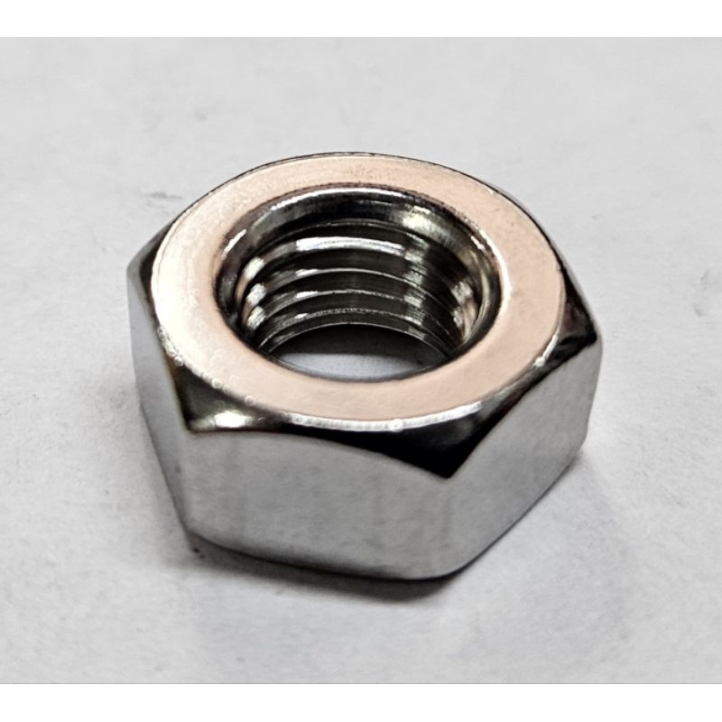 หัวน็อตสเตนเลส M10X1.25 ขอบ 17 เกรด304 น็อตตัวเมีย 10MX1.25