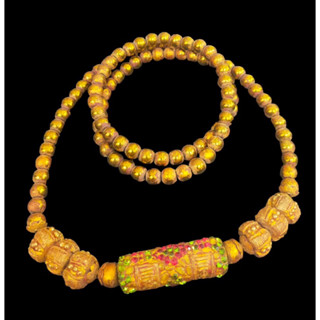 สร้อยปะคำสีทองประดับสมเด็จม้วนเนื้อแร่เหล็กดูด,พระสมเด็จโต,พระสมเด็จพุฒจารย์โต