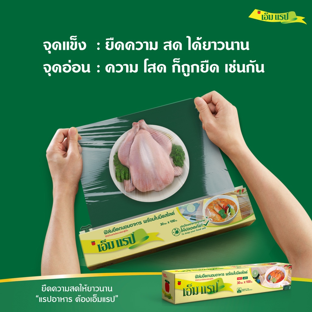 ซื้อคู่ คุ้มกว่า!! ฟิล์มถนอมอาหาร M Wrap พร้อมใบมีดสไลด์ หน้ากว้าง 30 ซม x ความยาว 100 ม. - รูปที่ 4