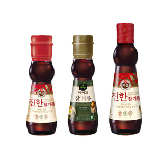 Beksul แบคซอล น้ำมันงาคั่ว Sesame Oil ขนาด 110ml-320ml bibigo น้ำมันงาสกัดเย็น 160ml.