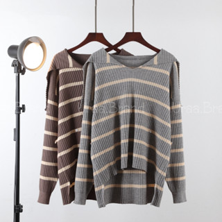 อก 40-46 นิ้ว เสื้อไหมพรมแขนยาว รุ่น เสื้อไหมพรม สเวตเตอร์ กันหนาว Sweater Winter V-Line