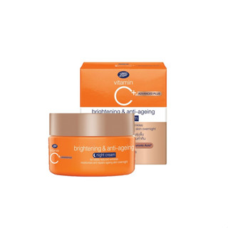 Boots Vitamin C Brightening &amp; Anti-Ageing Night Cream บูทส์ วิตามินซี ไบร์ทเทนนิ่ง แอนด์ แอนตี้-เอจจิ้ง ไนท์ ครีม 18ml.