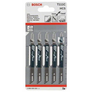 BOSCH   2608630033 /T111C  และ  2608631013/T118A  ใบเลื่อยจิ๊กซอว์ตัดไม้ (5 ใบ/แพค)