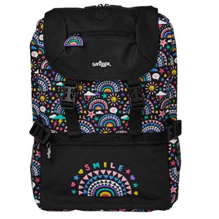 Smiggle Better Together Attach Foldover Backpack กระเป๋าเป้ขนาด 22 L ลาย 22L-รุ้งดำ พร้อมส่งในไทย