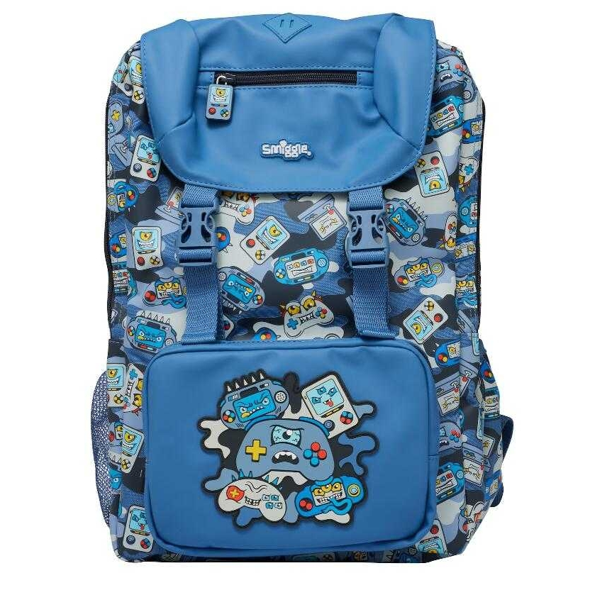 Smiggle Better Together Attach Foldover Backpack กระเป๋าเป้ขนาด 22 L ลาย 22L-Game กด ฟ้า พร้อมส่งในไทย