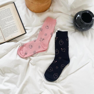 [Pre-order] second morning x bonjour march — heart socks ถุงเท้า