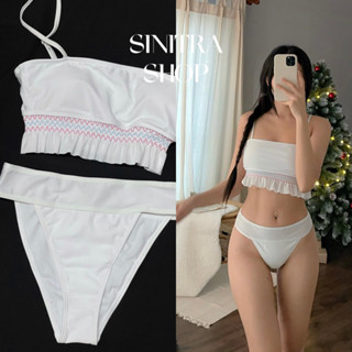 WC BIKINI บิกินี่สีขาวทรงเกาะอก