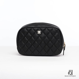 NEW CHANEL POUCH 19 BLACK BLACK CAVIAR GHW