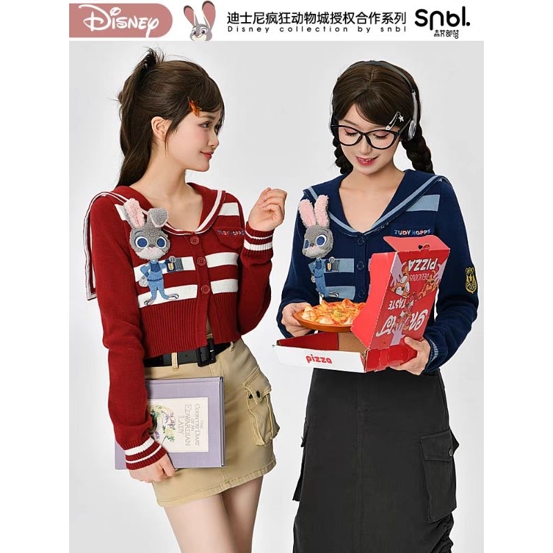 [❗️Pre-order ส่งใบสั่งซื้อก่อน EMS ตาม]Snbl x Disney เสื้อคาร์ดิแกนทรงครอปจูดี้ Zootopia