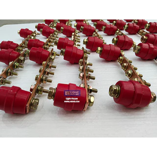 บัสบาร์ทองแดง 125A (Copper Busbar 125A) บัสบาร์ทองแดง บาร์นิวทรัล พร้อมลูกถ้วยบัสบาร์ Copper busbar Neutral with