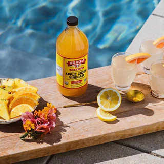 Apple Cider Vinegar Bragg แอปเปิ้ลไซเดอร์ มีขนาดแบ่งทดลอง ตกตะกอนทุกขวด แถมเกลือชมพูทุกขวด