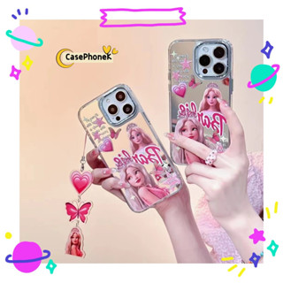 ✨จัดส่งภายใน 24 ชม✨เคสไอโฟน12 13 14 Pro For 11 สาวน่ารักหัวใจ พื้นผิวกระจก แฟชั่น ความนิยม ฤดูร้อน การป้องกันการตก Case