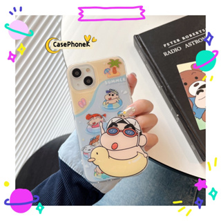 ✨จัดส่งภายใน 24 ชม✨เคสไอโฟน12 13 14 Pro For 11 เครยอนชินจัง การ์ตูน ความนิยม สไตล์คู่รัก แฟชั่น การป้องกันการตก Case