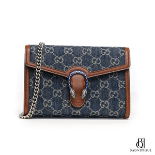 NEW GUCCI DIONYSUS WOC BLUE BROWN DENIM SHW