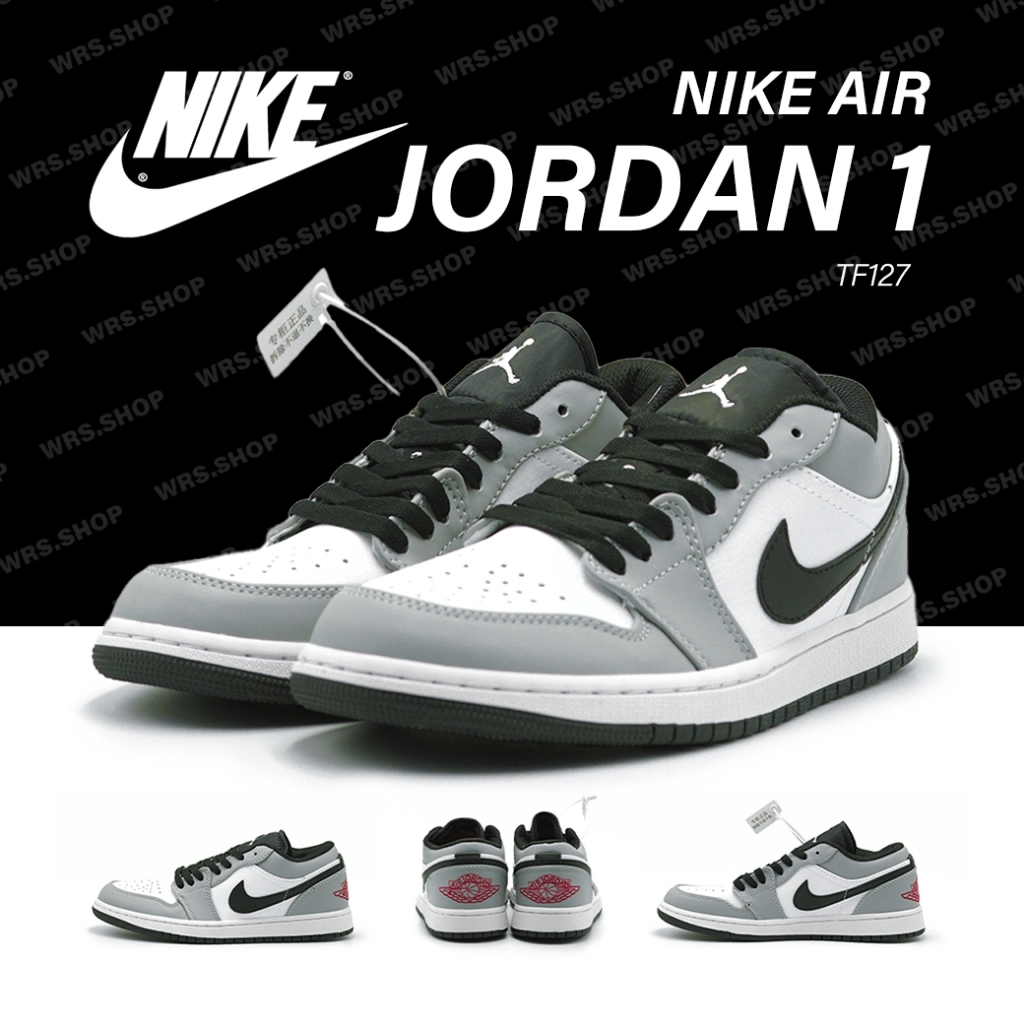 TF127 Nike jordan 1 low smoke grey (สีเทา โลโก้ดำ)