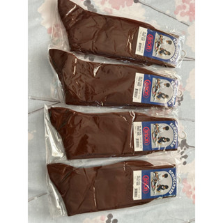 ถุงเท้านักเรียนสีน้ำตาล Carlson อย่างหนา ขนาดFreesize 4คู่
