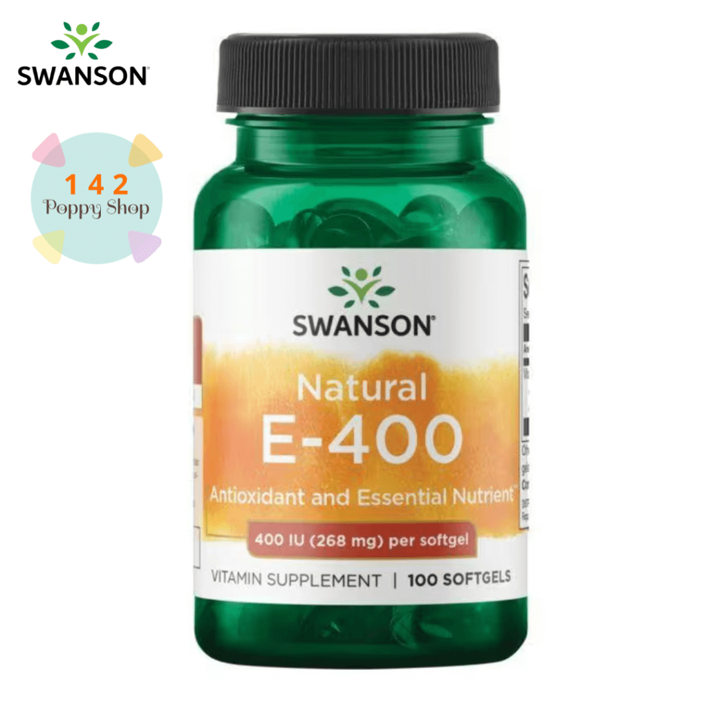 วิตามินอี Swanson Premium Natural 100% Vitamin E 400 IU 100 Softgels