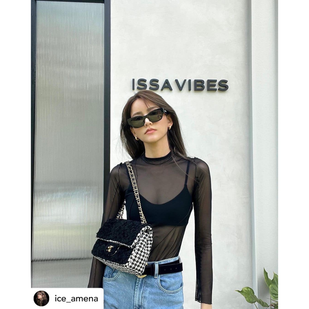 แว่น CELINE กันแดด รุ่น Monochroms 01 รหัสCL40197U ของแท้รับประกัน1ปี แถมกระเป๋าหนังสีขาว - รูปที่ 6