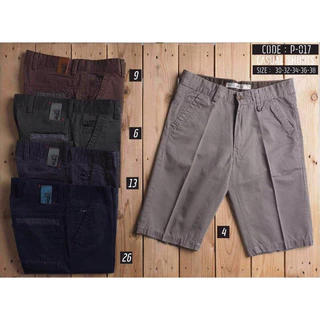 Goodwin P017 กางเกงขาสั้น ผู้ชาย สามส่วน ผ้าคอตต้อน สีพื้น ยาว 22.5-23.5 นิ้ว ไซส์ 30-38 Goodwin Brand