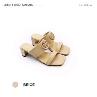 La Bella ของแท้💯 รุ่น LB Soft Strap Sandals สี เบจ ไซส์ 39