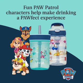 NEW!! Contigo Paw Patrol Kids Plastic Water Bottle กระติกน้ำหลอดดูด/แก้วน้ำเด็กลาย Paw Patrol ขนาด 14oz.