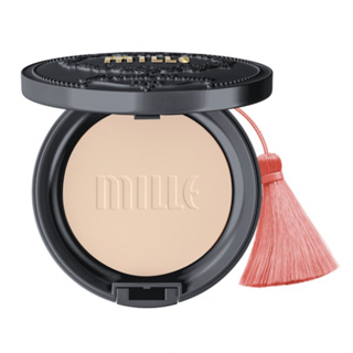 MILLE  02 NATURAL ผิวสองสี  แป้งชาร์โคลผสมรองพื้น CHARCOAL MATTE COVER PACT SPF25 PA++ 11G.