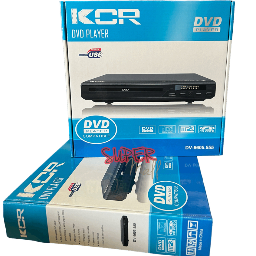 DVD เครื่องเล่น DVD CD VIEDIO MP3 เครื่องเล่นแผ่น ยี่ห้อ KCR รุ่น DV6605.555