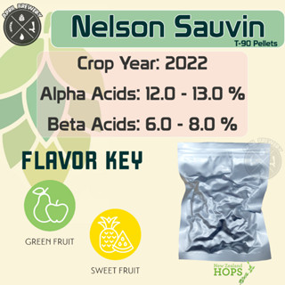 Nelson Sauvin Hops Pellets 1 oz ฮอปส์ เพลลิท ทำเบียร์​ Pale Ale, IPA และอื่นๆ Homebrew Crop Year 2022 New Zealand Hops