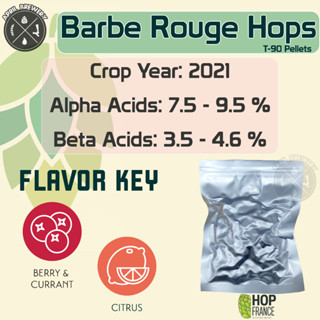 Barbe Rouge Hops Pellets 1 oz ฮอปส์ เพลลิท ทำเบียร์​ Pale Ale, IPA และอื่นๆ Homebrew Crop Year 2021 [ HOP France ]