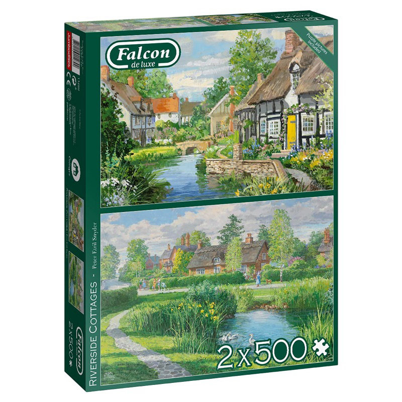 พร้อมส่ง-จิ๊กซอว์ Riverside cottage วิวธรรมชาติ🌿แบรนด์ Falcon jigsaw puzzle 2x500 ชิ้น