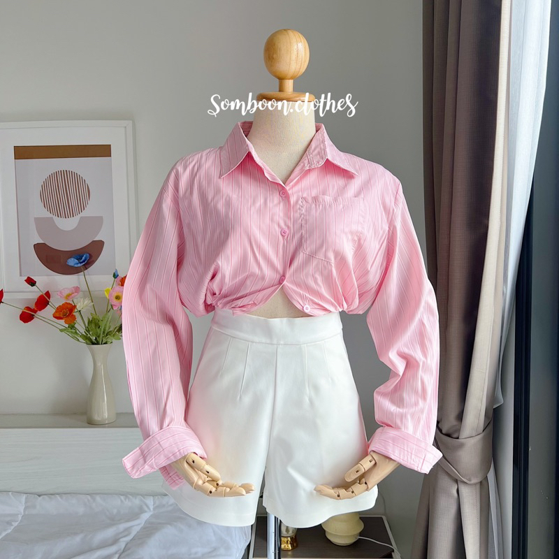 พร้อมส่ง Bebe Shirt เสื้อเชิ้ตครอป