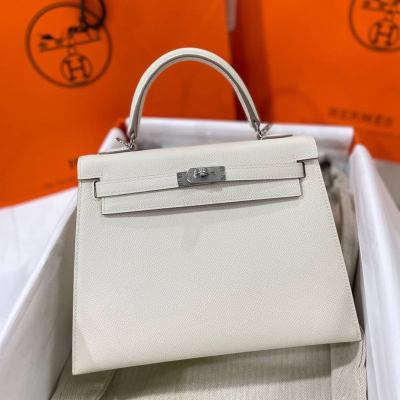 กระเป๋าสะพายข้าง พร้อมส่งhermes//kelly25  EPSOM LEATHER  hardware   FULL handmade           สีสวยมาก