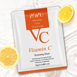 ZOZU VC Mask Vitamin C Mask Vitamin C สูตรเอสเซนส์วิตามินซี ทำให้ผิวสว่าง โปร่งแสง ขาวใส ลดเลือนริ้วรอย