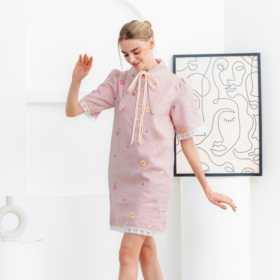 LINENNE - Camellia mini Polo Dress