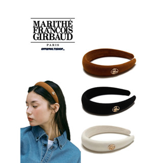 ✨🤎🖤🤍🇰🇷Marithe francois girbaud CIRCLE LOGO VELVET CORDUROY HAIR BAND 🤎 🖤🤍🇰🇷✨