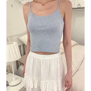 พรีออเดอร์ PREORDER Brandy Melville ของแท้ 100% Skylar Floral Eyelet Scallop Tank