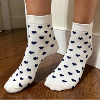 พรีออเดอร์ PREORDER Brandy Melville ของแท้ 100% Navy Heart Socks