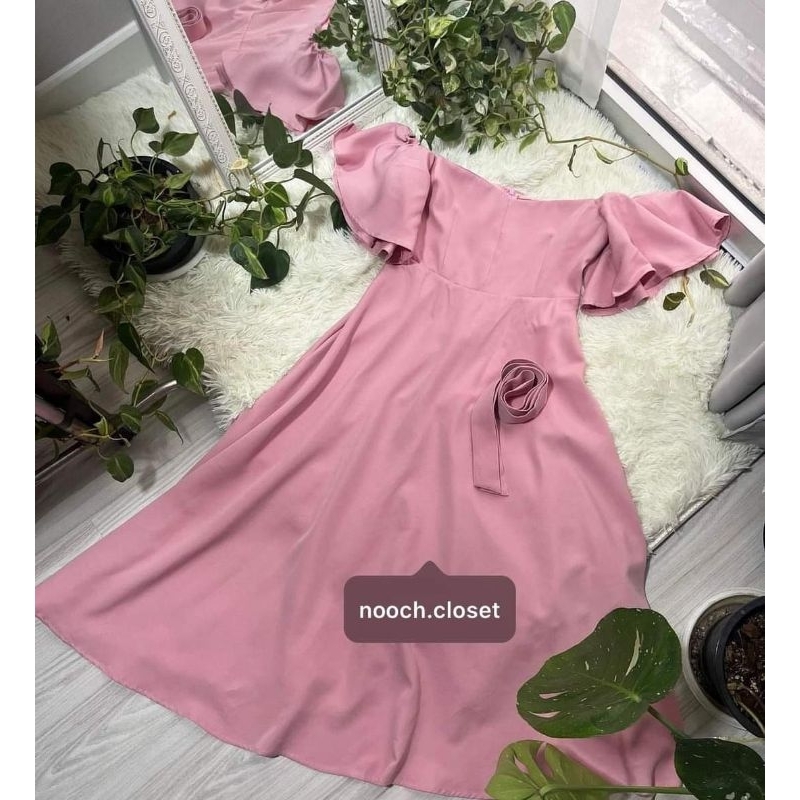 Nooch Closet​ เดรสออกงานสีชมพู​ sz.L