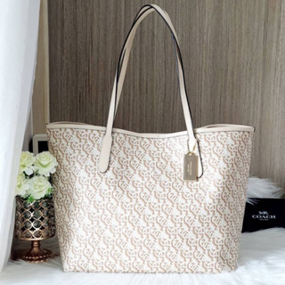 🎀(สด-ผ่อน) CF342 City Tote With Coach Monogram Print