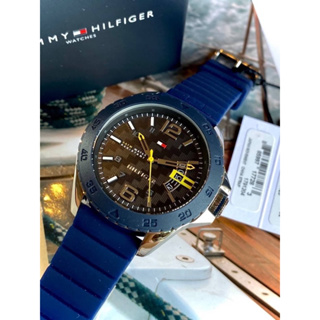 (ผ่อน0%)นาฬิกา Tommy Hilfiger Mens 1791204 Casual Sport analog Display Quartz Watch สายซิลิโคน สีกรมท่า ตัวเรือนสแตนเลส