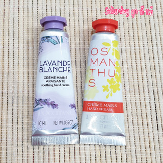 (เลือกกลิ่น) บำรุงมือ 😘 Loccitane Osmanthus / White Lavender Soothing Hand Cream  ขนาดทดลอง 10 ml ของแท้ 100% Loccitane