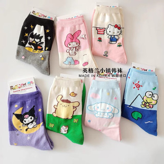 [ส่งจากไทย🇹🇭] 🧦 ถุงเท้า Sanrio สำหรับผู้หญิง Free Size ข้อสูง