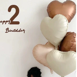 ลูกโป่งตัวเลข สีครีมไข่ Happy Birthday ลูกโป่งก้อนเมฆ ลูกโป่งวันเกิด สีครีม ลูกโป่งเกาหลี minimal