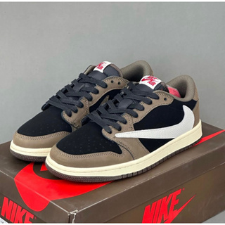 [ พร้อมส่ง ] มีทั้งผู้หญิงและผู้ชายordan 1 low “ Travis Scott Reverse Mocha “ Size 37-45