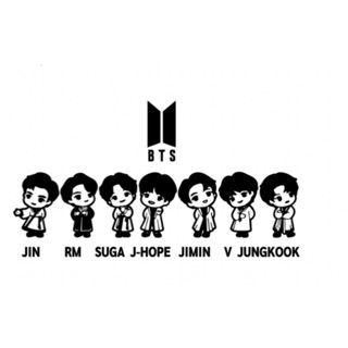 BTS สติ๊กเกอร์ไดคัด สติ๊กเกอร์กันน้ำ ติดรถ   สติ๊กเกอร์สำหรับติดรถ อย่างดี รหัส 05 ขนาด 55 X9.5 CM