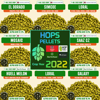 [Crop Year2022] Hops Pellets 1oz ฮอปส์ เพลลิท Hops ทำเบียร์​ Amarillo /Cascade/ Chinook/ Citra/Mosaic [Yakima Chief Hop]